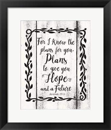 Framed Plans to Give You Hope Print