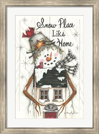 Framed Snow Place Like Home Print
