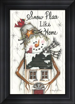 Framed Snow Place Like Home Print