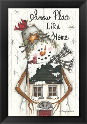 Framed Snow Place Like Home Print