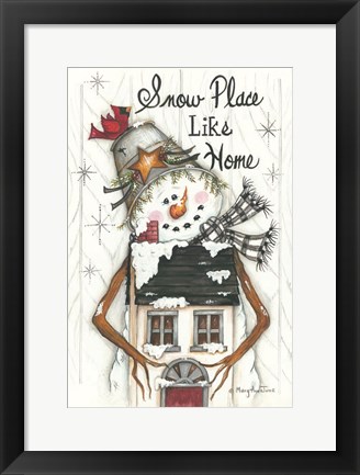 Framed Snow Place Like Home Print