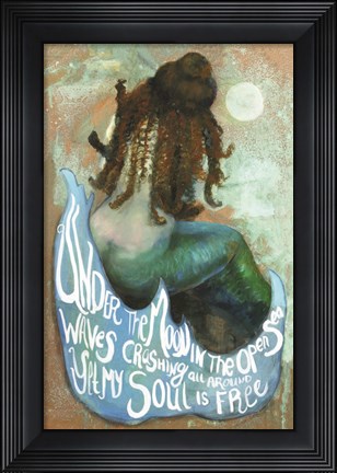 Framed Under the Moon Mermaid Print