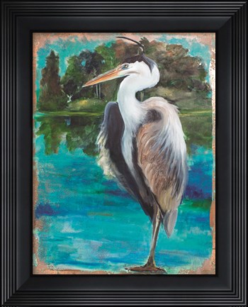 Framed Marsh Heron Print