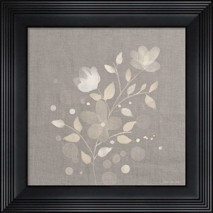 Framed Flower Bunch on Linen I Print
