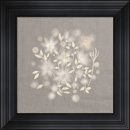 Framed Flower Bunch on Linen III Print