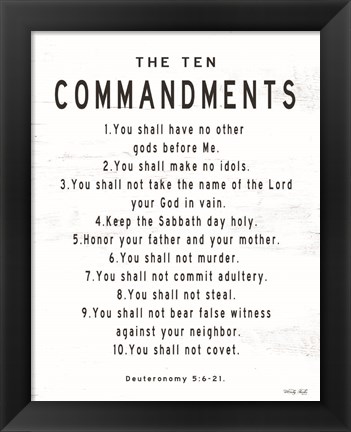 Framed Ten Commandments Print