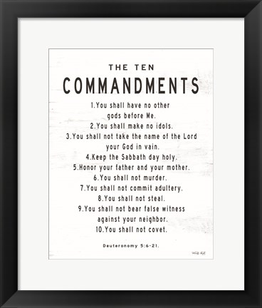 Framed Ten Commandments Print