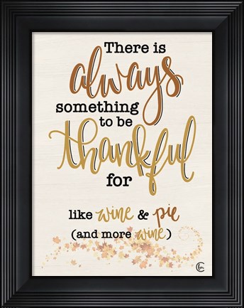 Framed Thankful for Wine and Pie Print