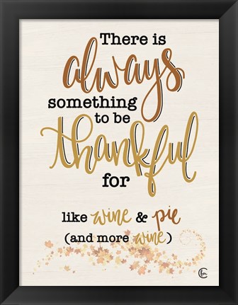 Framed Thankful for Wine and Pie Print