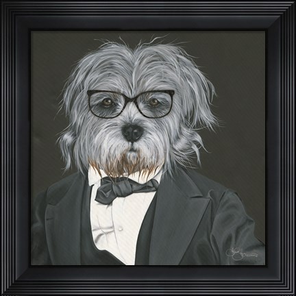 Framed Dog in Suit Print