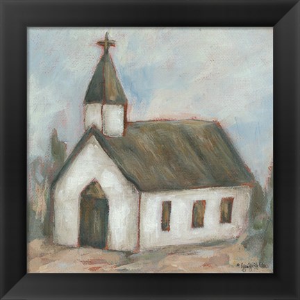 Framed Chapel on the Hill Print