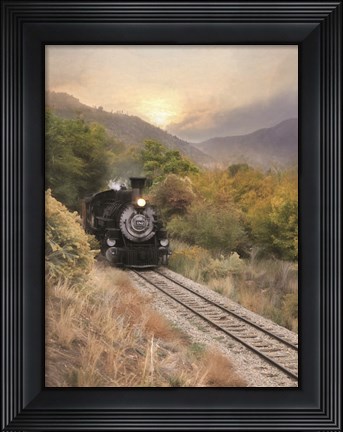 Framed Durango Train at Sunset Print