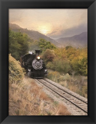 Framed Durango Train at Sunset Print