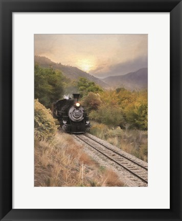 Framed Durango Train at Sunset Print