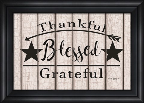 Framed Blessed Thankful Grateful Print