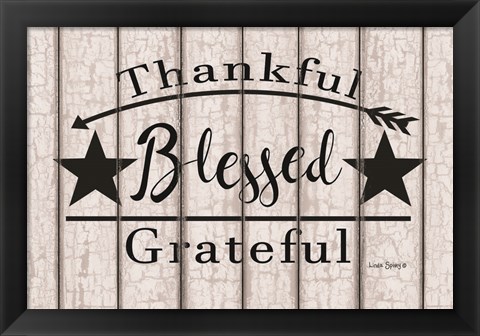 Framed Blessed Thankful Grateful Print