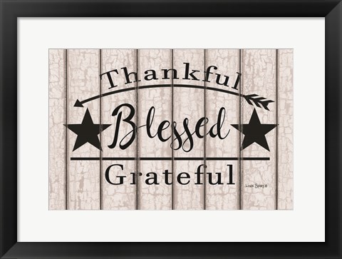 Framed Blessed Thankful Grateful Print