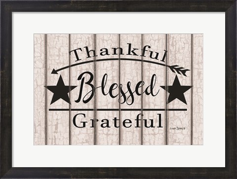 Framed Blessed Thankful Grateful Print