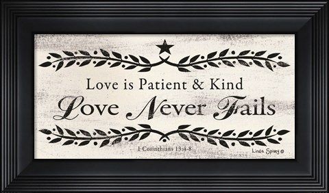 Framed Love is Patient Print