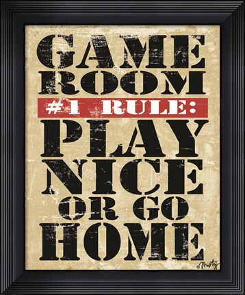 Framed Game Room #1 Rule Print