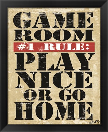 Framed Game Room #1 Rule Print