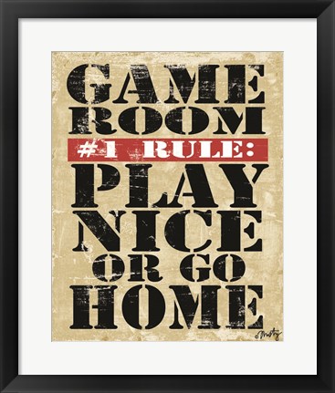 Framed Game Room #1 Rule Print