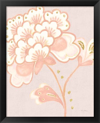 Framed Flora Chinoiserie IV Textured Terra Print