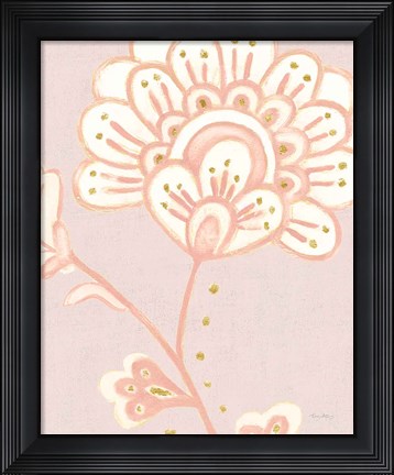 Framed Flora Chinoiserie III Textured Terra Print