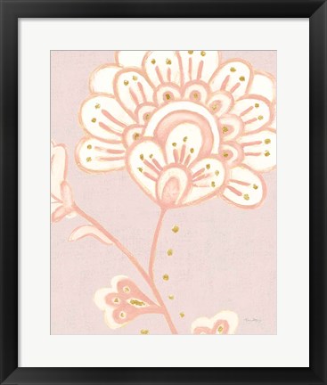 Framed Flora Chinoiserie III Textured Terra Print