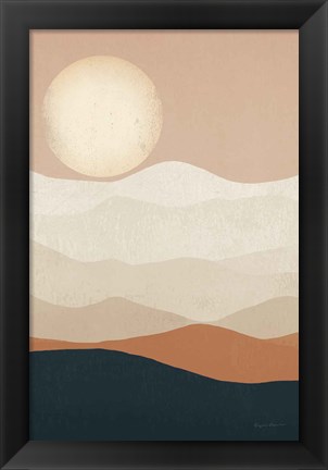 Framed Mojave Mountains and Moon Crop Print