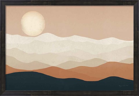 Framed Mojave Mountains and Moon Print