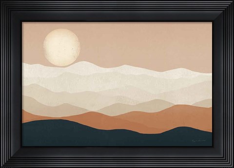 Framed Mojave Mountains and Moon Print