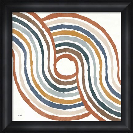 Framed Rainbow Road II Thick Lines Print