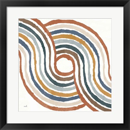 Framed Rainbow Road II Thick Lines Print