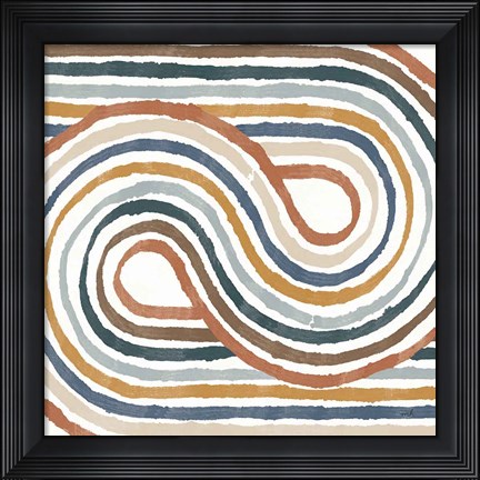 Framed Rainbow Road I Thick Lines Print