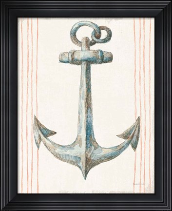 Framed Floursack Nautical V no Words Print