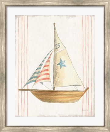 Framed Floursack Nautical VII no Words Print