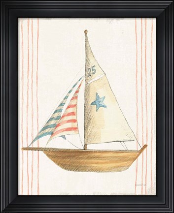 Framed Floursack Nautical VII no Words Print