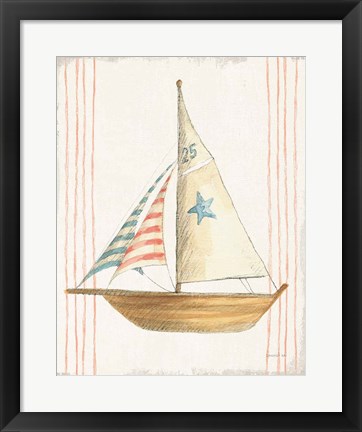 Framed Floursack Nautical VII no Words Print