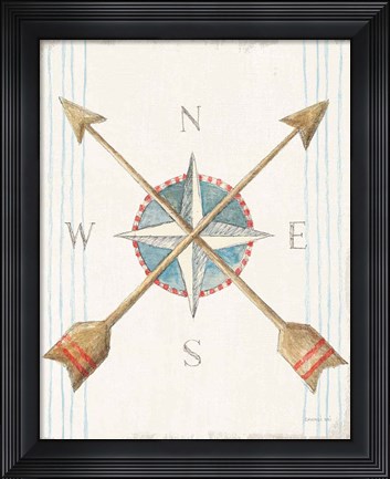 Framed Floursack Nautical VI no Words Print