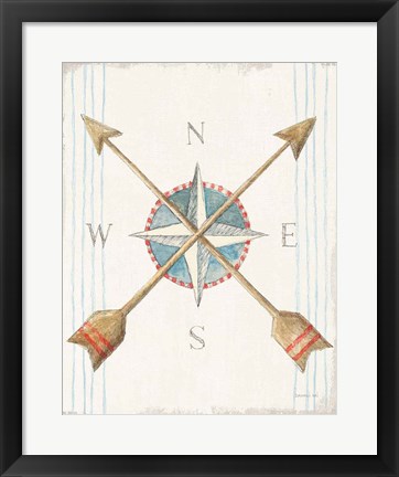 Framed Floursack Nautical VI no Words Print