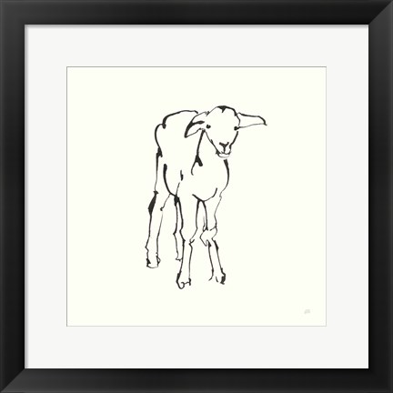 Framed Line Lamb Print