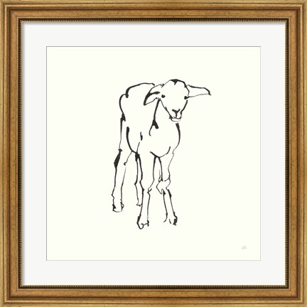Framed Line Lamb Print