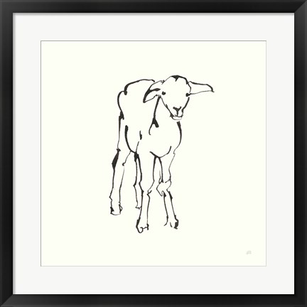 Framed Line Lamb Print