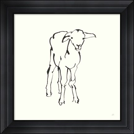 Framed Line Lamb Print