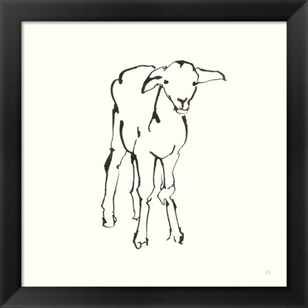 Framed Line Lamb Print