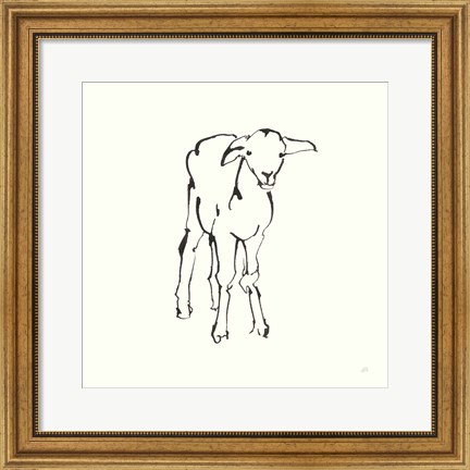 Framed Line Lamb Print