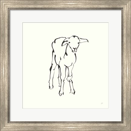 Framed Line Lamb Print