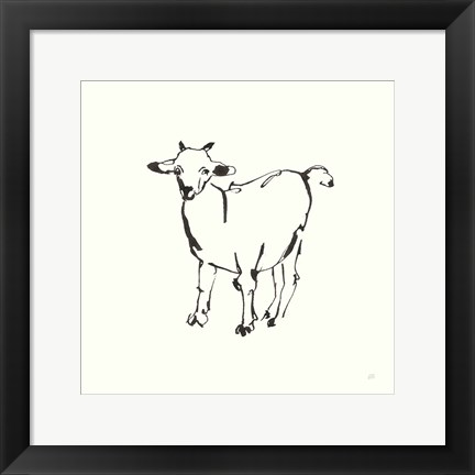 Framed Line Goat Print