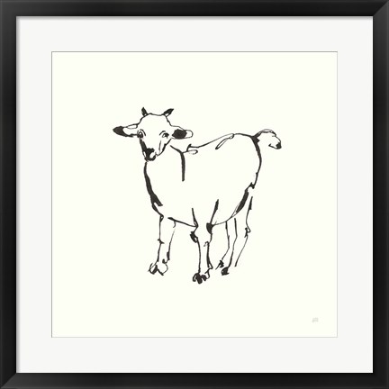 Framed Line Goat Print